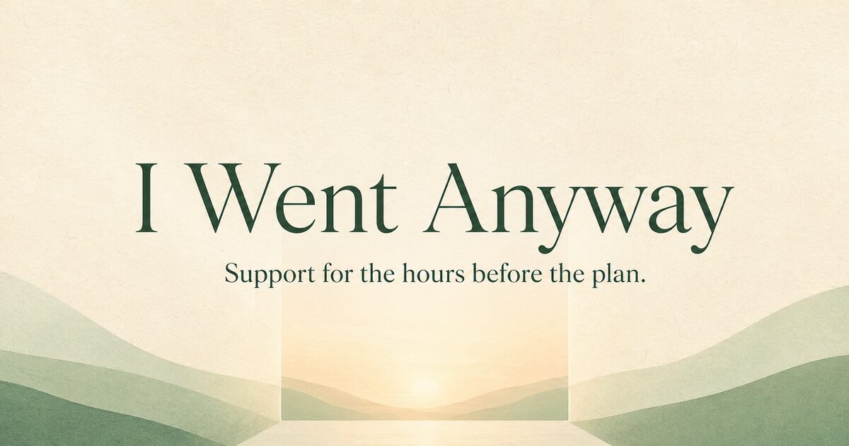 I Went Anyway — practical support before the plan